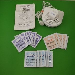 Waterless Vapor-Eze 1070 Vaporizer And Aromatherapy Diffuser Unit + 19 pads